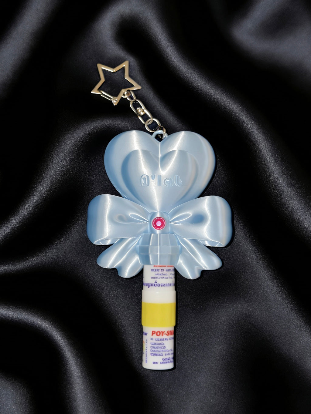 Custom Name Heart Bow Lip Balm & Inhaler Holder Keychain