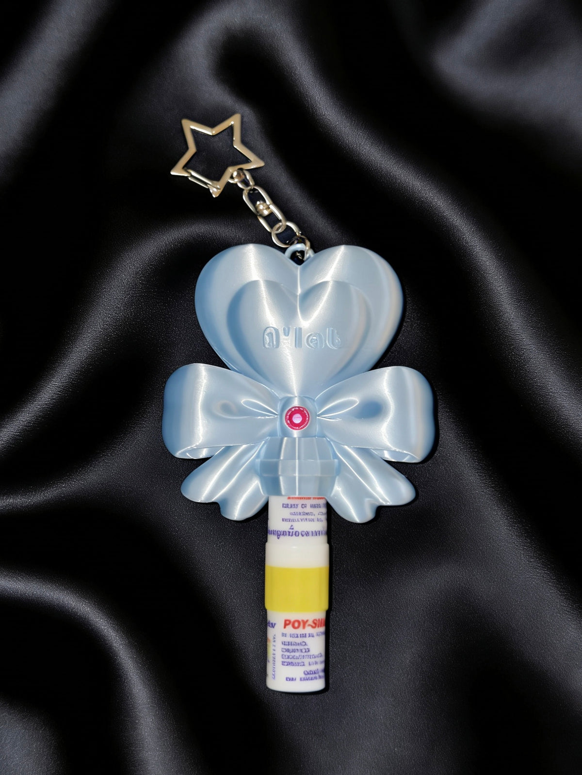 Custom Name Heart Bow Lip Balm & Inhaler Holder Keychain