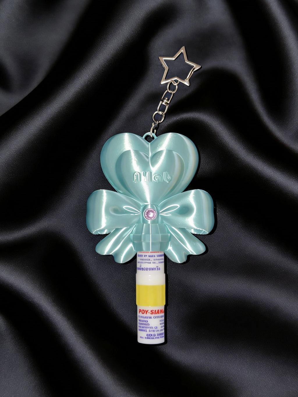 Custom Name Heart Bow Lip Balm & Inhaler Holder Keychain