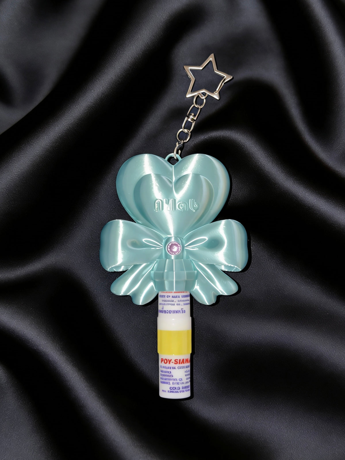 Custom Name Heart Bow Lip Balm & Inhaler Holder Keychain
