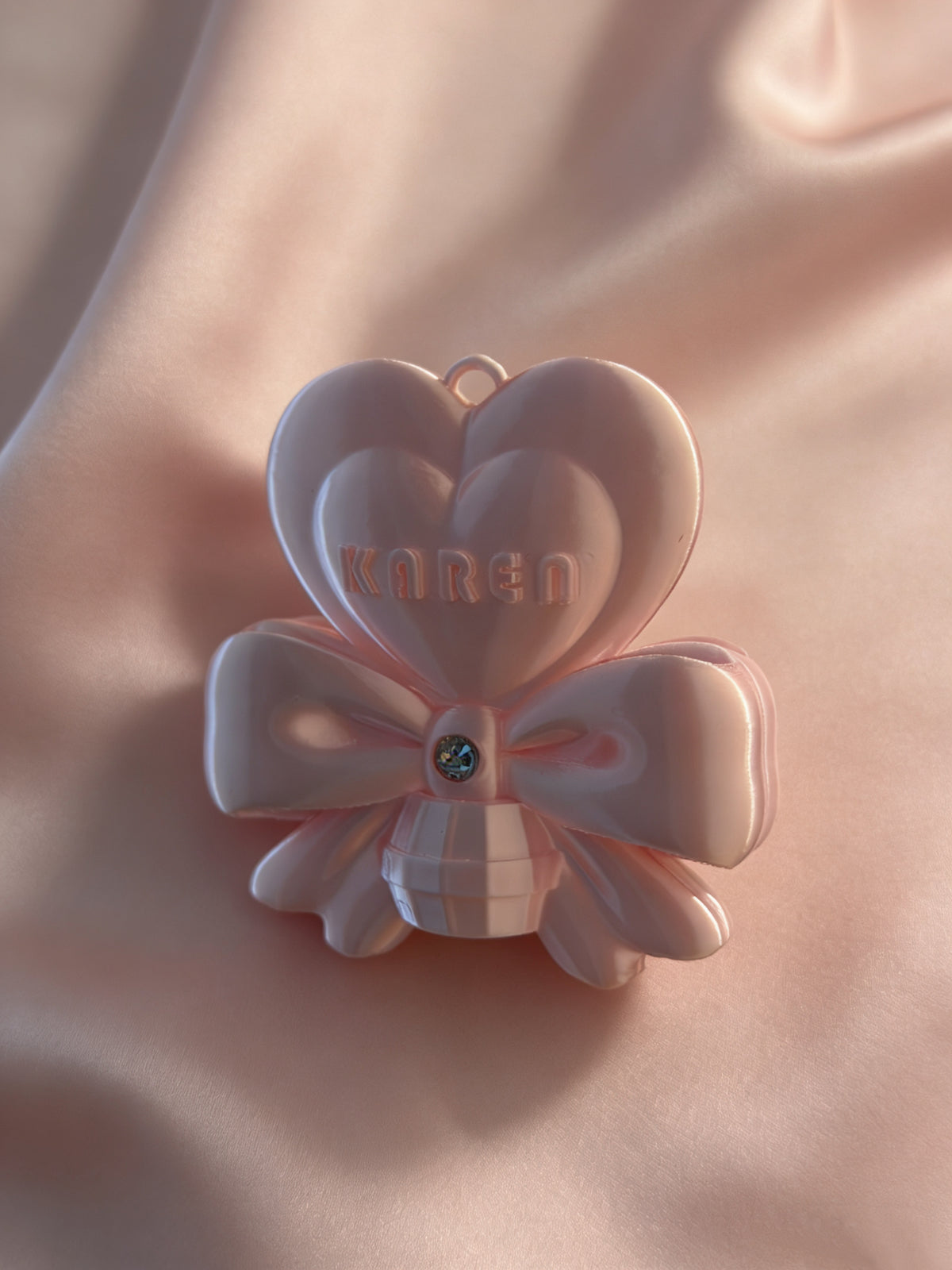 Custom Name Heart Bow Lip Balm & Inhaler Holder Keychain