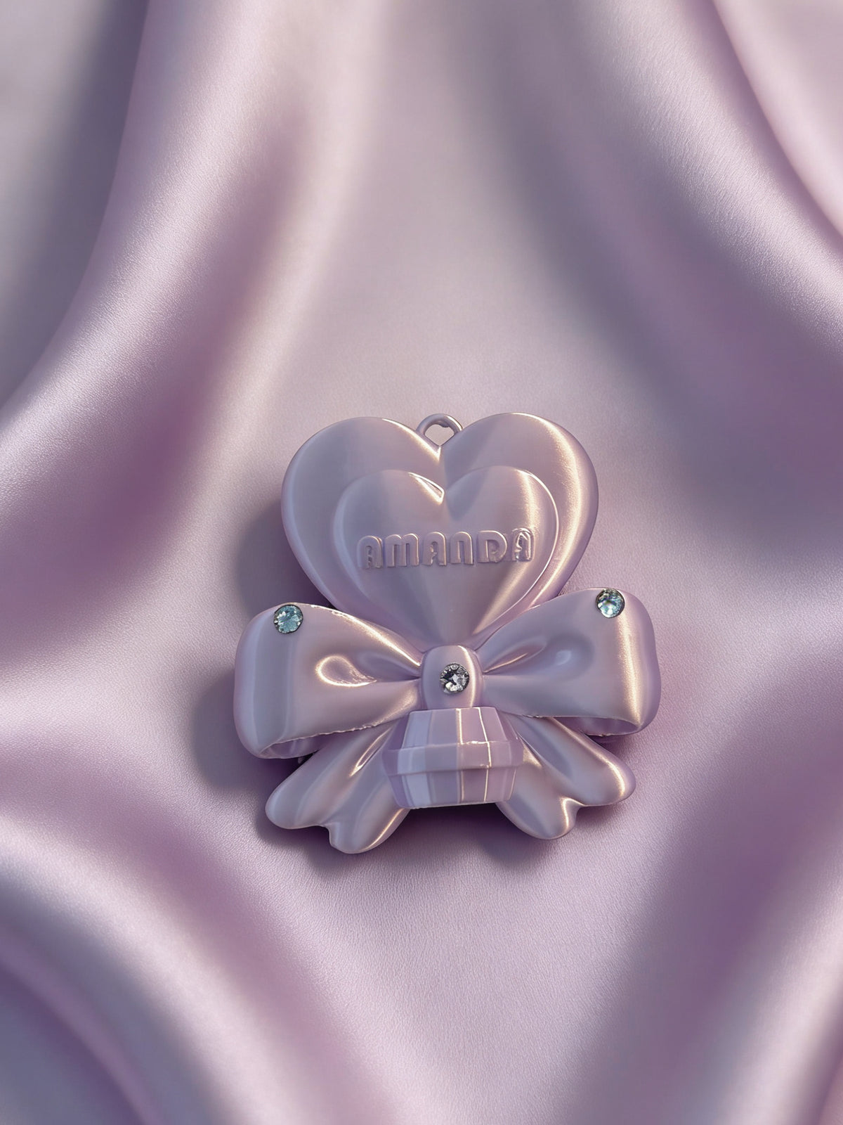 Custom Name Heart Bow Lip Balm & Inhaler Holder Keychain