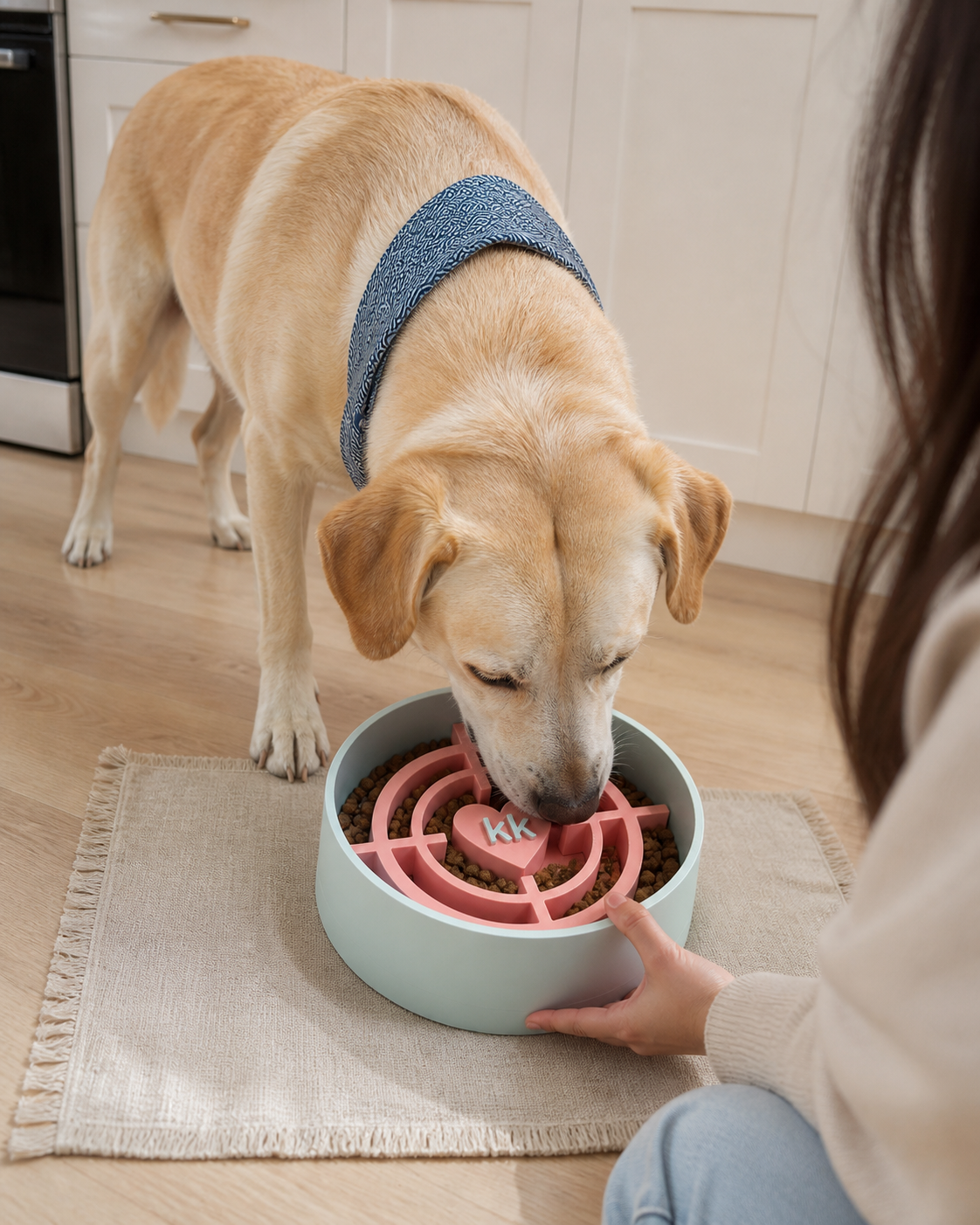 Personalized Slow Feeder Dog Bowl – Custom Name & Color