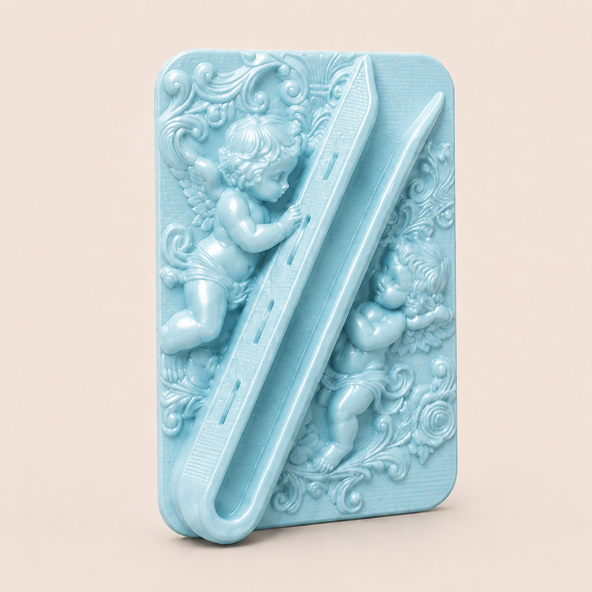 3D Printed Angel Phone Case Lip Balm Holder – Adhesive Cherub Lipstick Pocket