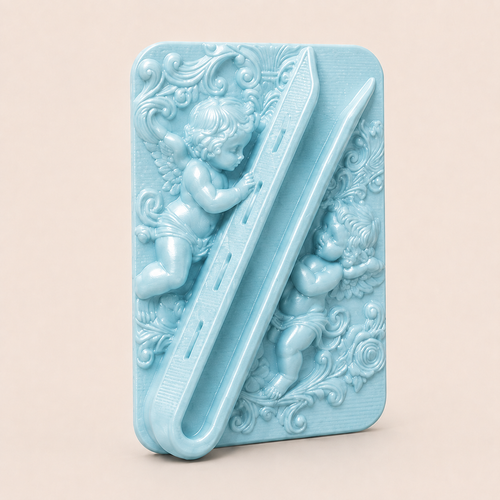 3D Printed Angel Phone Case Lip Balm Holder – Adhesive Cherub Lipstick Pocket