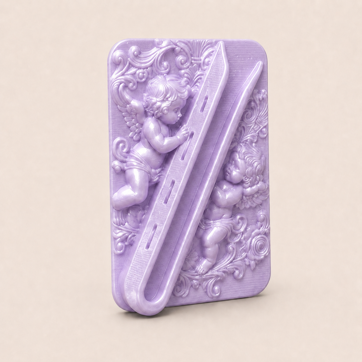 3D Printed Angel Phone Case Lip Balm Holder – Adhesive Cherub Lipstick Pocket