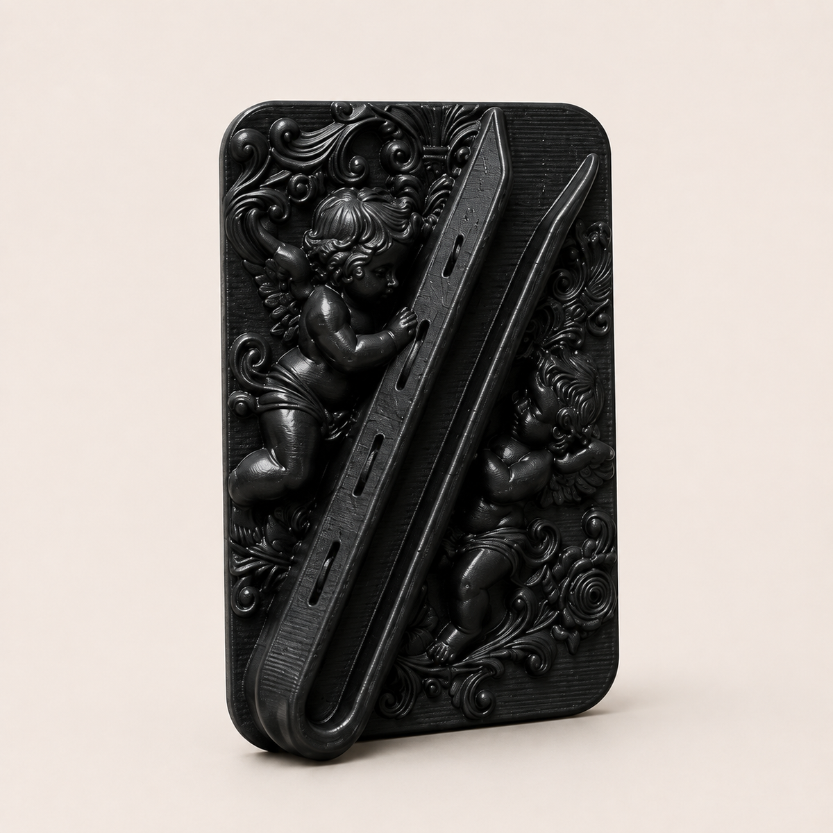 3D Printed Angel Phone Case Lip Balm Holder – Adhesive Cherub Lipstick Pocket