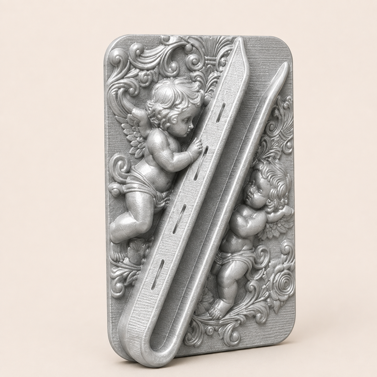 3D Printed Angel Phone Case Lip Balm Holder – Adhesive Cherub Lipstick Pocket