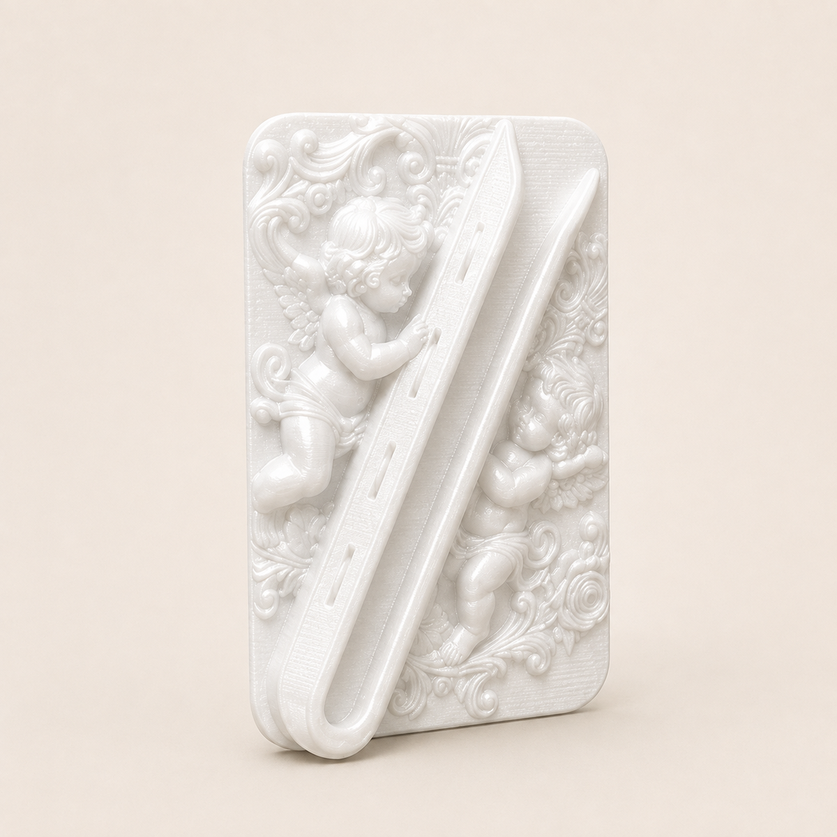3D Printed Angel Phone Case Lip Balm Holder – Adhesive Cherub Lipstick Pocket