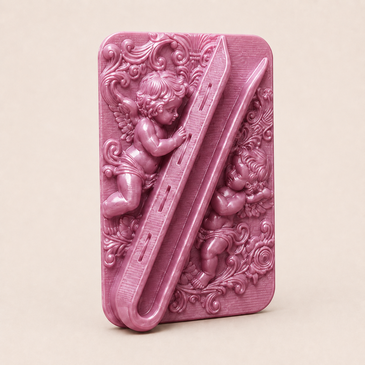 3D Printed Angel Phone Case Lip Balm Holder – Adhesive Cherub Lipstick Pocket
