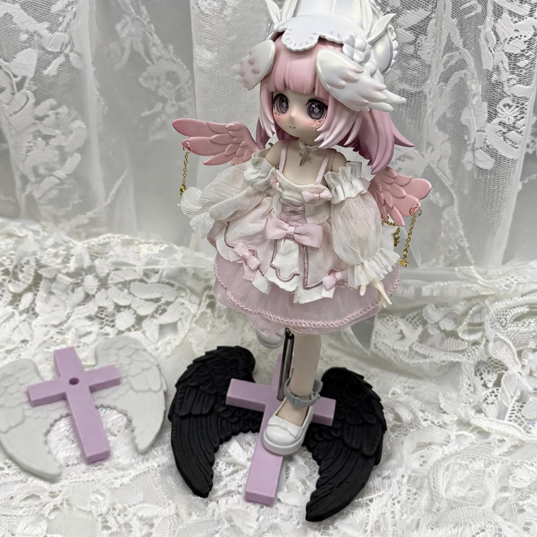 Angel Wing Cross BJD Doll Stand