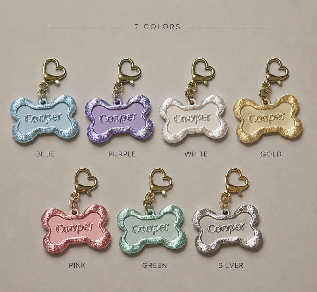 Personalized Bone Pet ID Tag – Custom Name & Phone Number