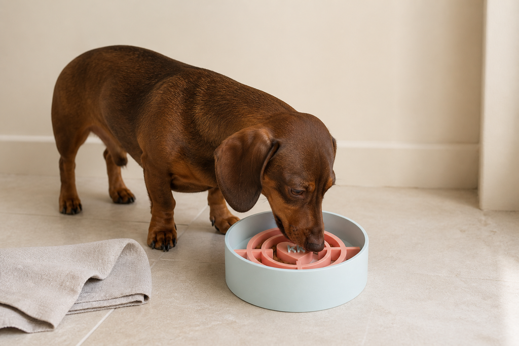 Personalized Slow Feeder Dog Bowl – Custom Name & Color