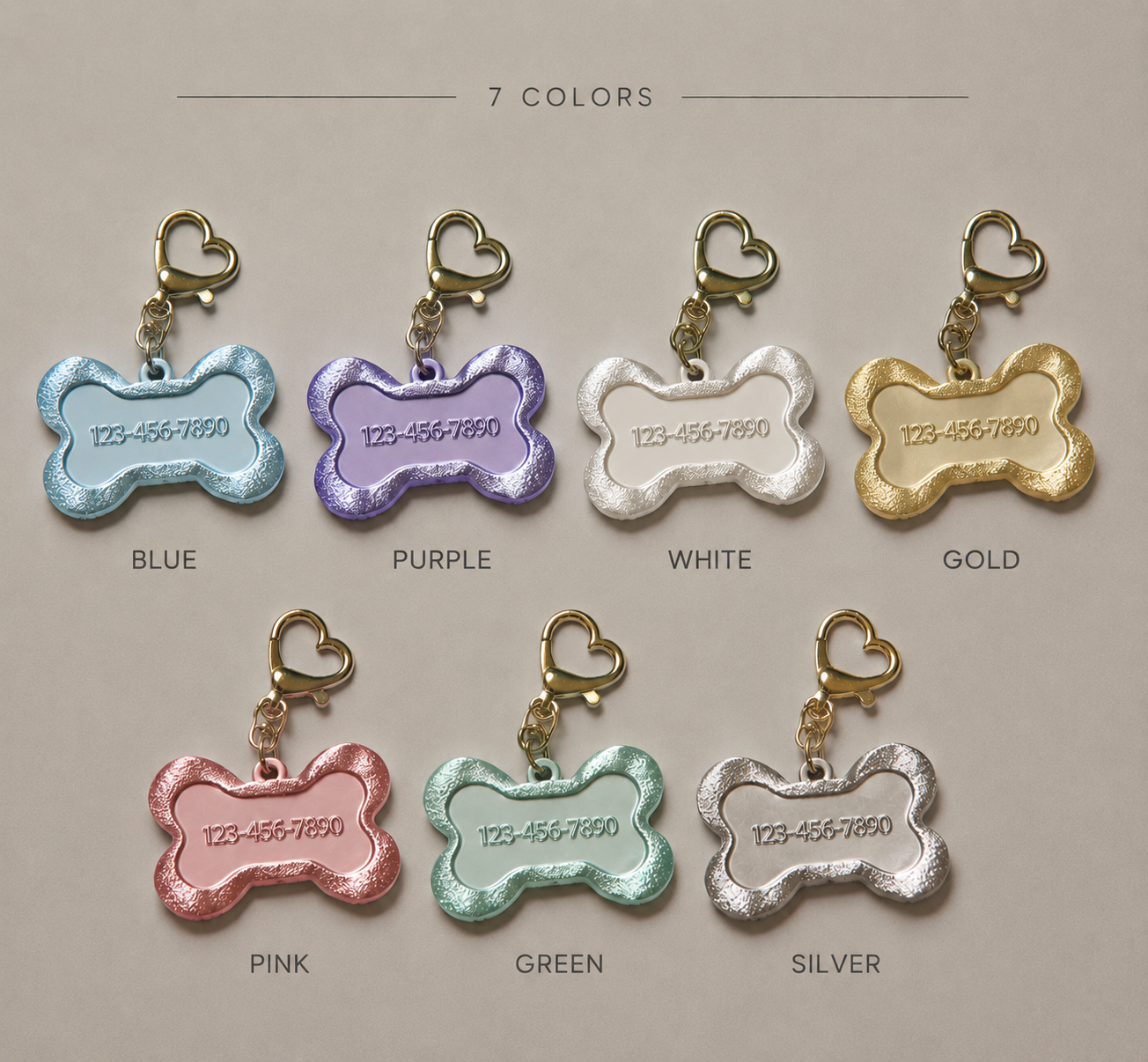 Personalized Bone Pet ID Tag – Custom Name & Phone Number