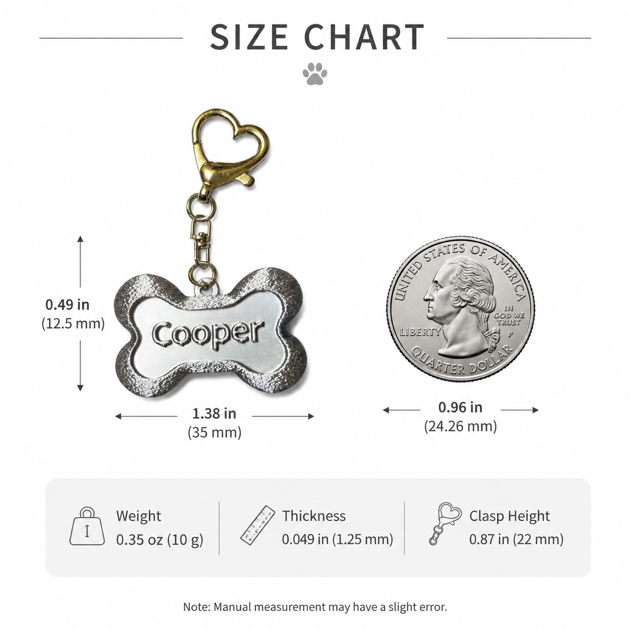 Personalized Bone Pet ID Tag – Custom Name & Phone Number