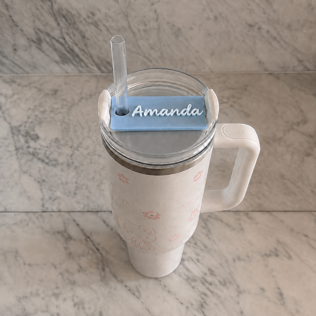 Personalized Cup Lid Topper - Custom Name Accessory for 30oz & 40oz Tumblers