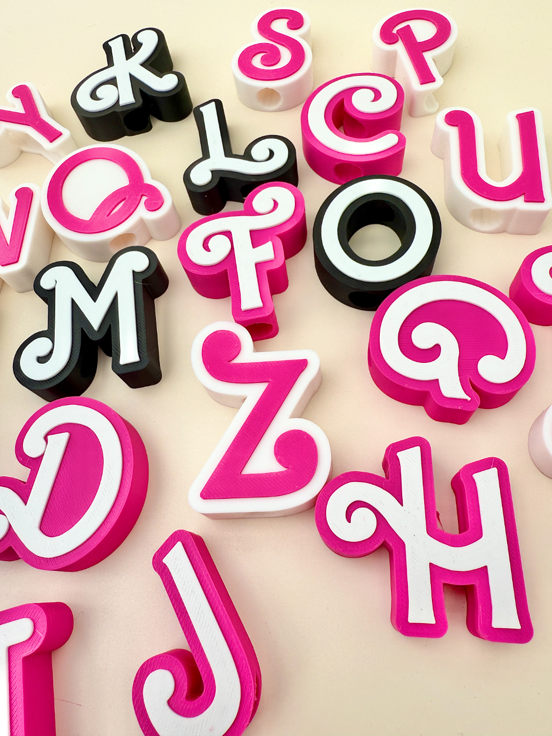 Custom letter straw topper styles